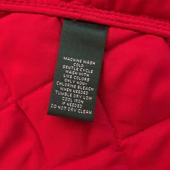 Ralph Lauren- Lauren size medium red puffer jacket long - Picture 7 of 10